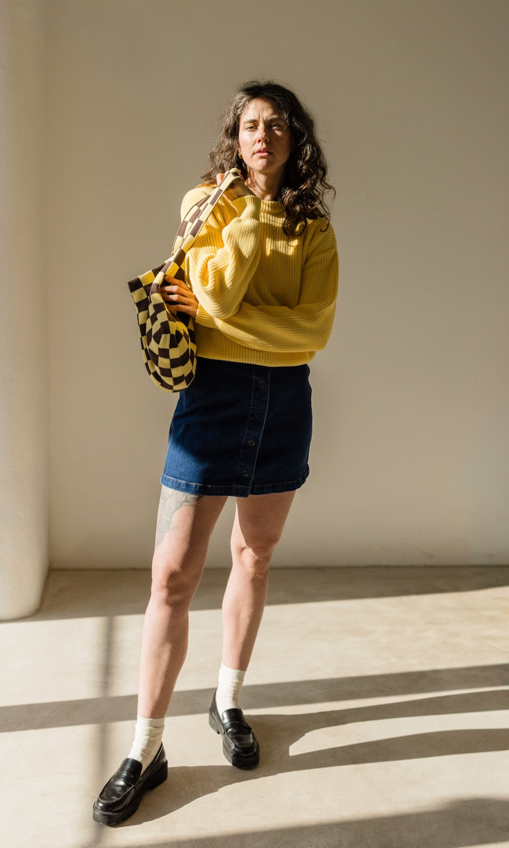 Strickpullover aus Bio Baumwolle Hellgelb