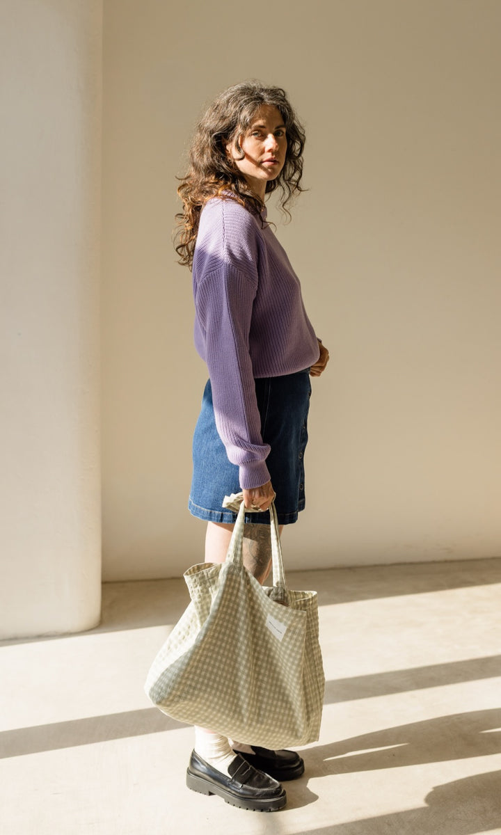 Strickpullover aus Bio Baumwolle Flieder