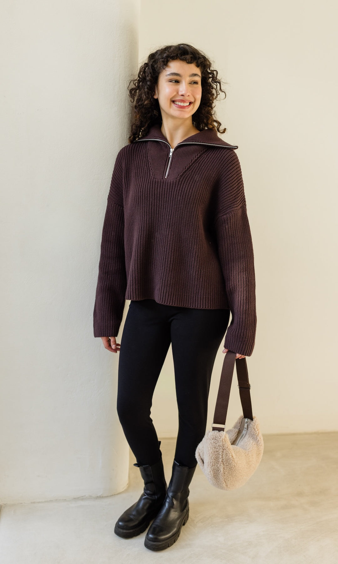 Gerippter Pullover MIO mit Zipper