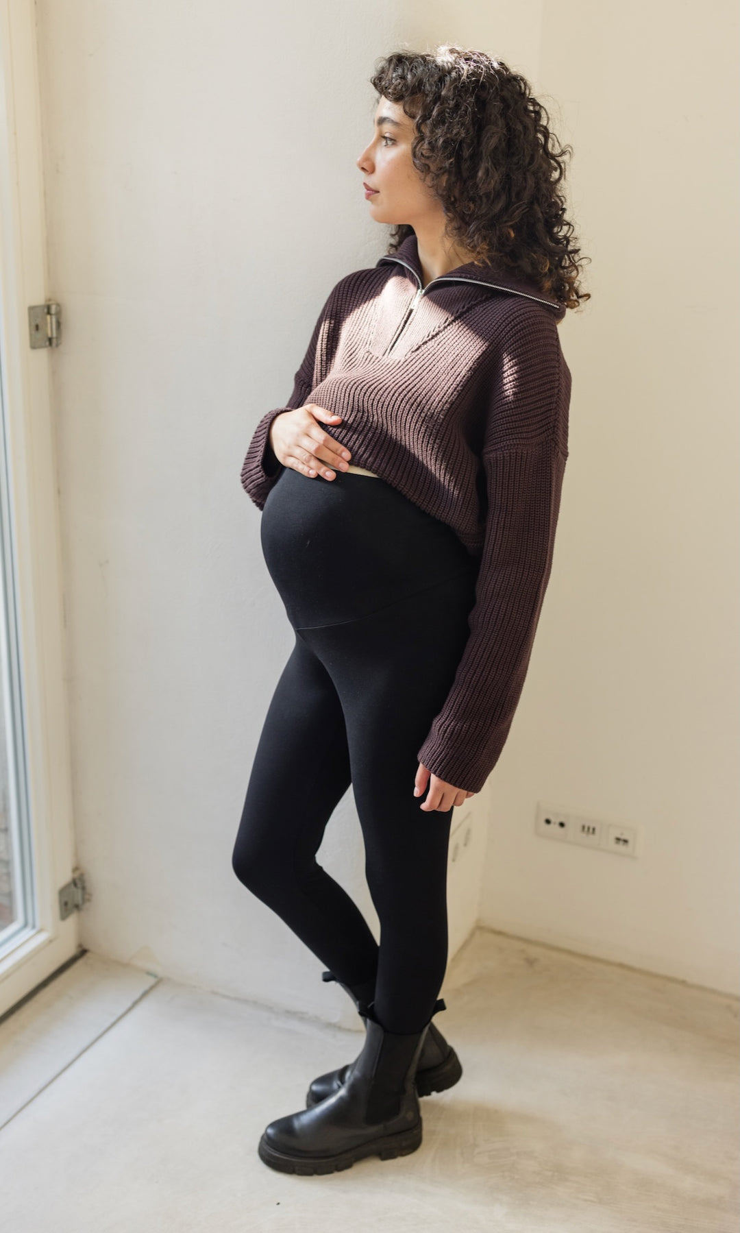 Umstandsleggings in schwarz