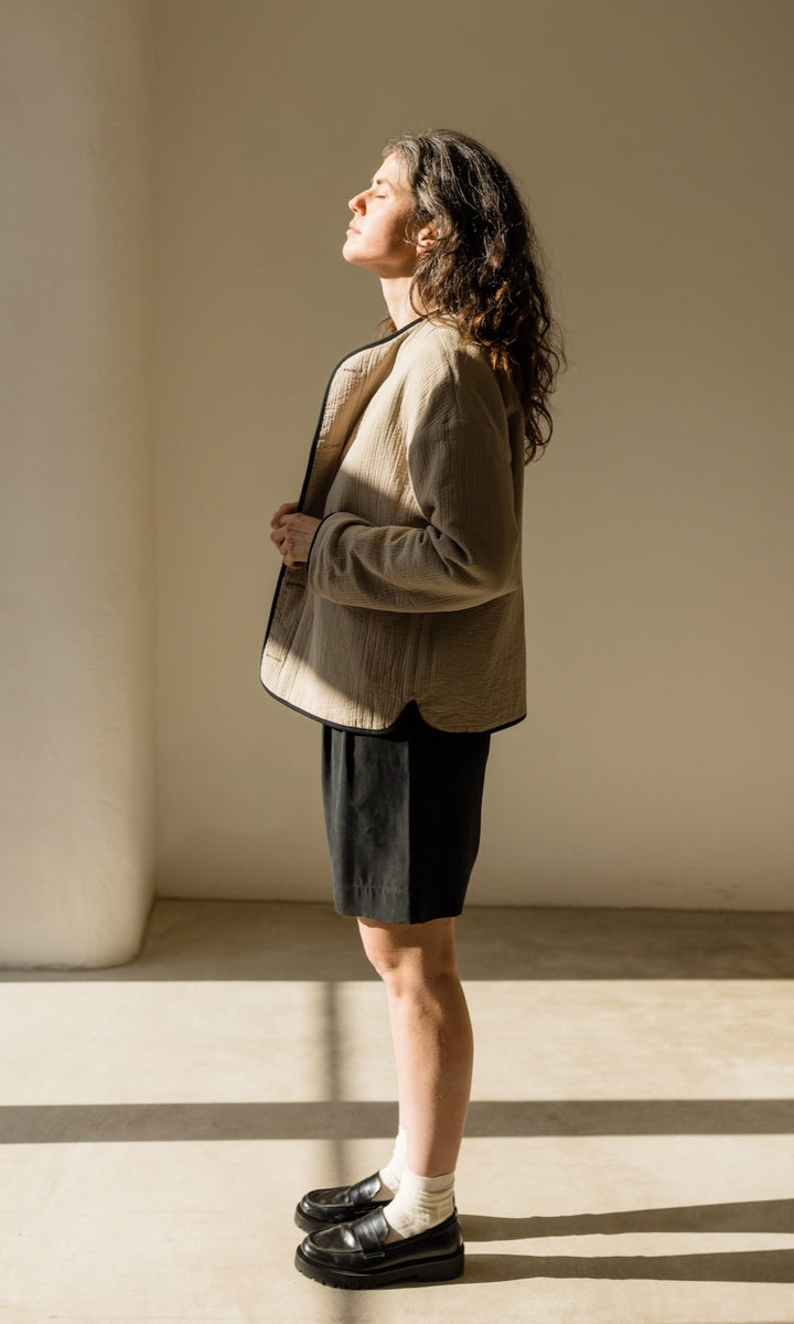 Leichte Oversized Steppjacke Yumiko aus Bio Baumwolle