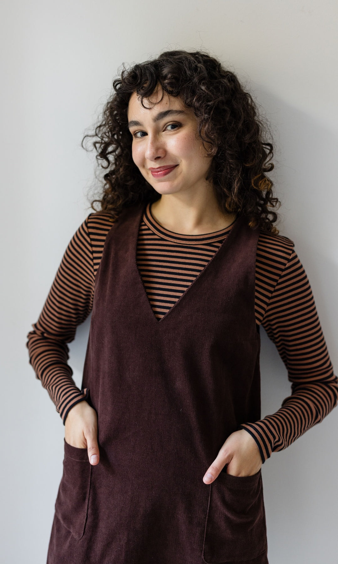 Gestreiftes Langarm Stillshirt Zoé braun