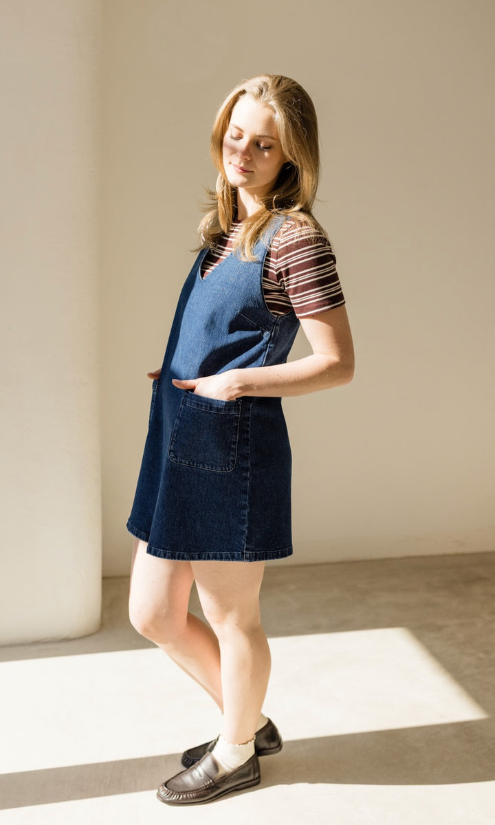 Gestreiftes Kurzarm Stillshirt Vivian - abricot coco