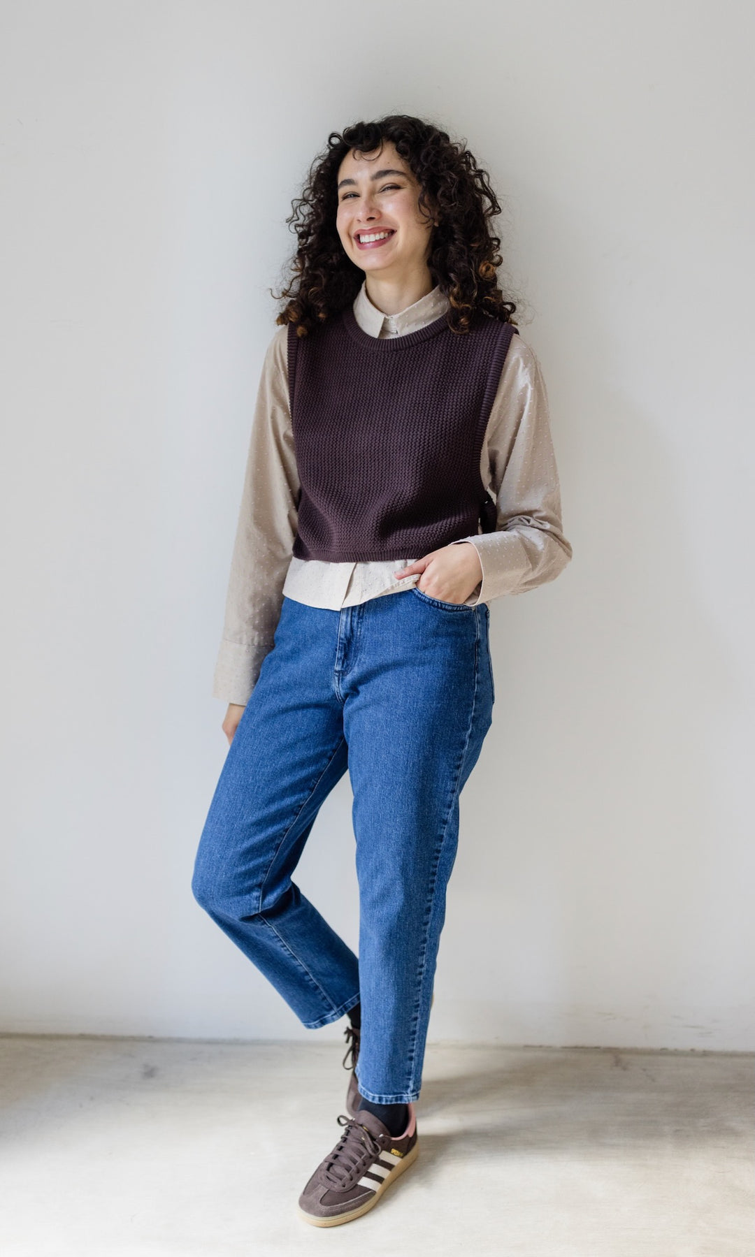 Jeans Mom Fit Dunkelblau