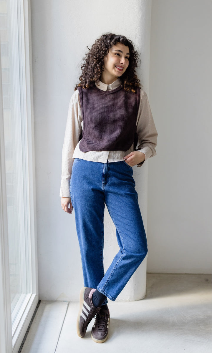 Jeans Mom Fit Dunkelblau