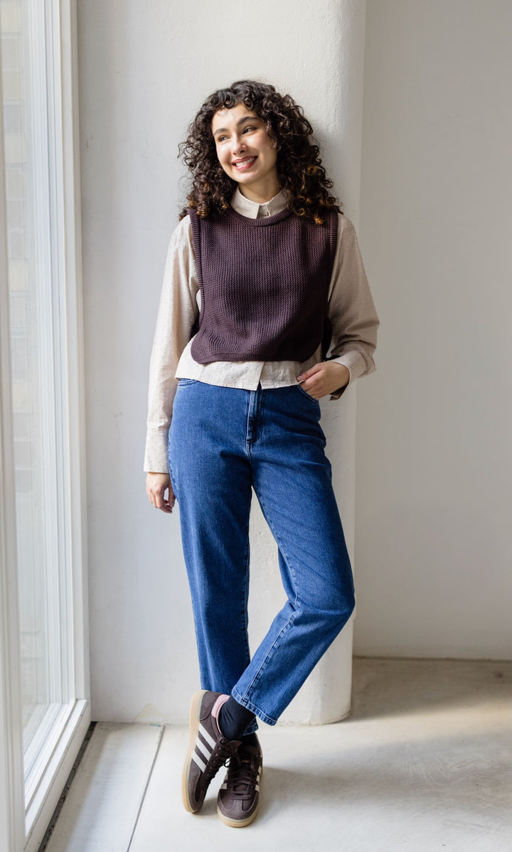 Jeans Mom Fit Dunkelblau