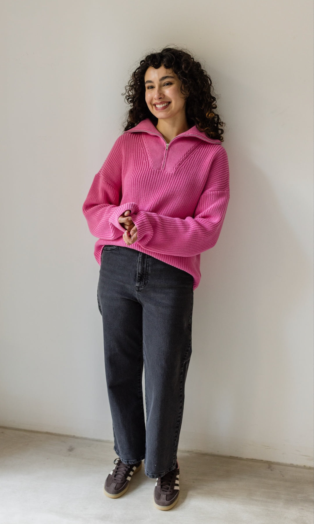 Gerippter Pullover MIO mit Zipper