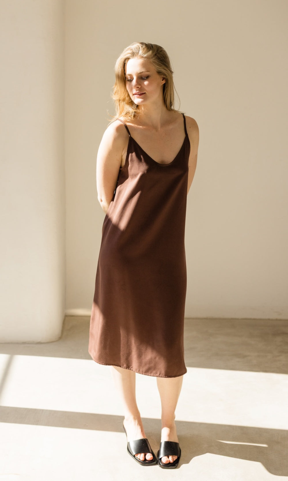 Slip Dress aus Lyocell - abricot coco
