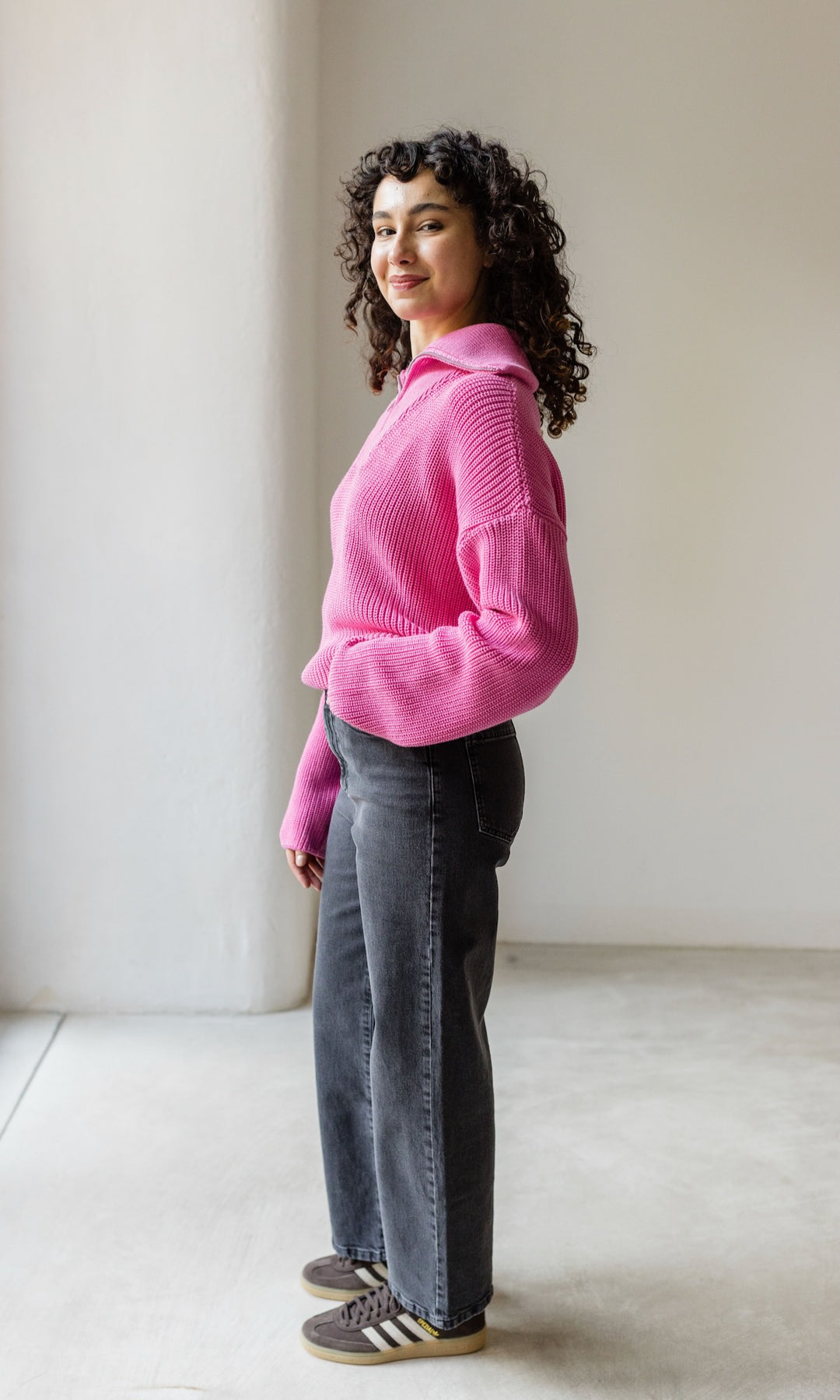 Gerippter Pullover MIO mit Zipper