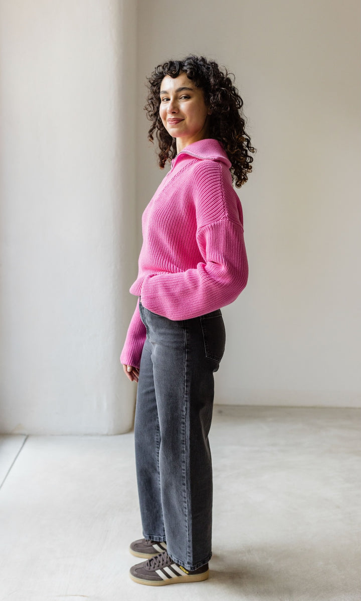 Gerippter Pullover MIO mit Zipper