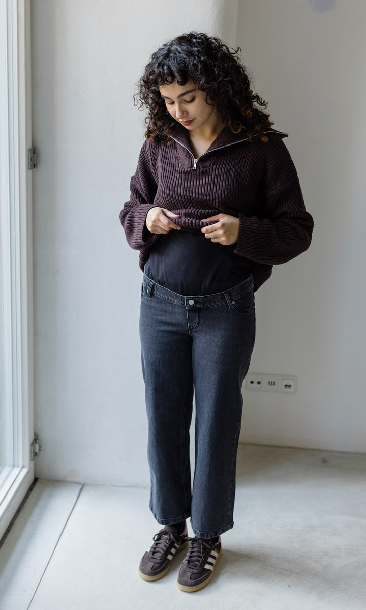 Schwangerschafts Jeans French Fit Washed Black