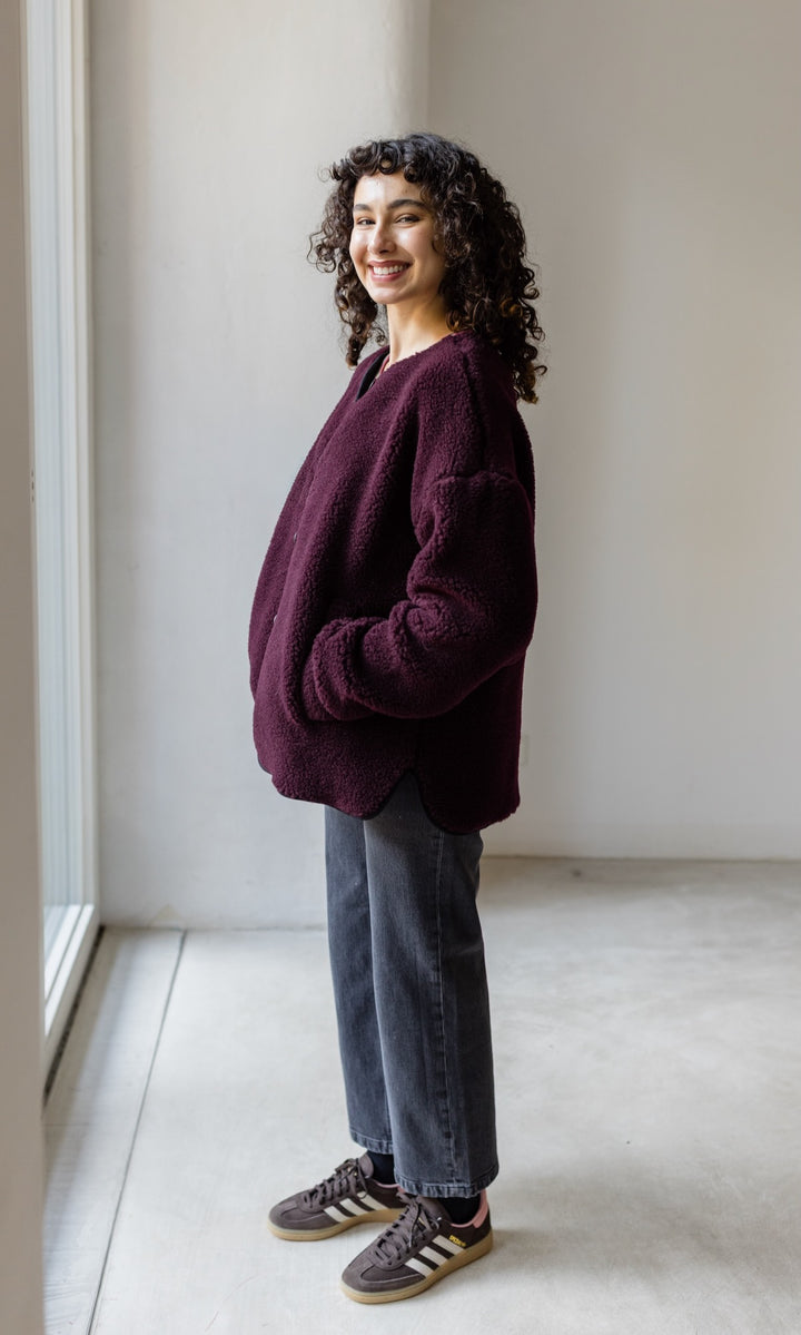 Schafwoll Jacke (Schurwolle) Bordeaux