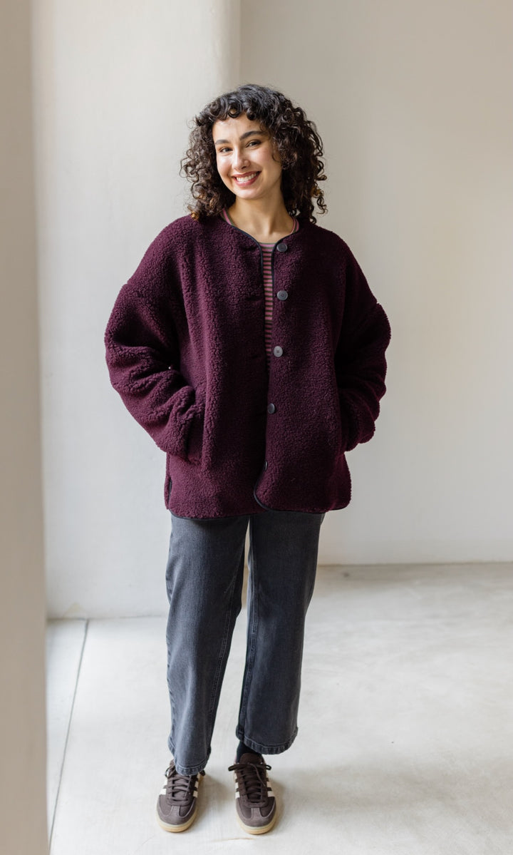 Schafwoll Jacke (Schurwolle) Bordeaux