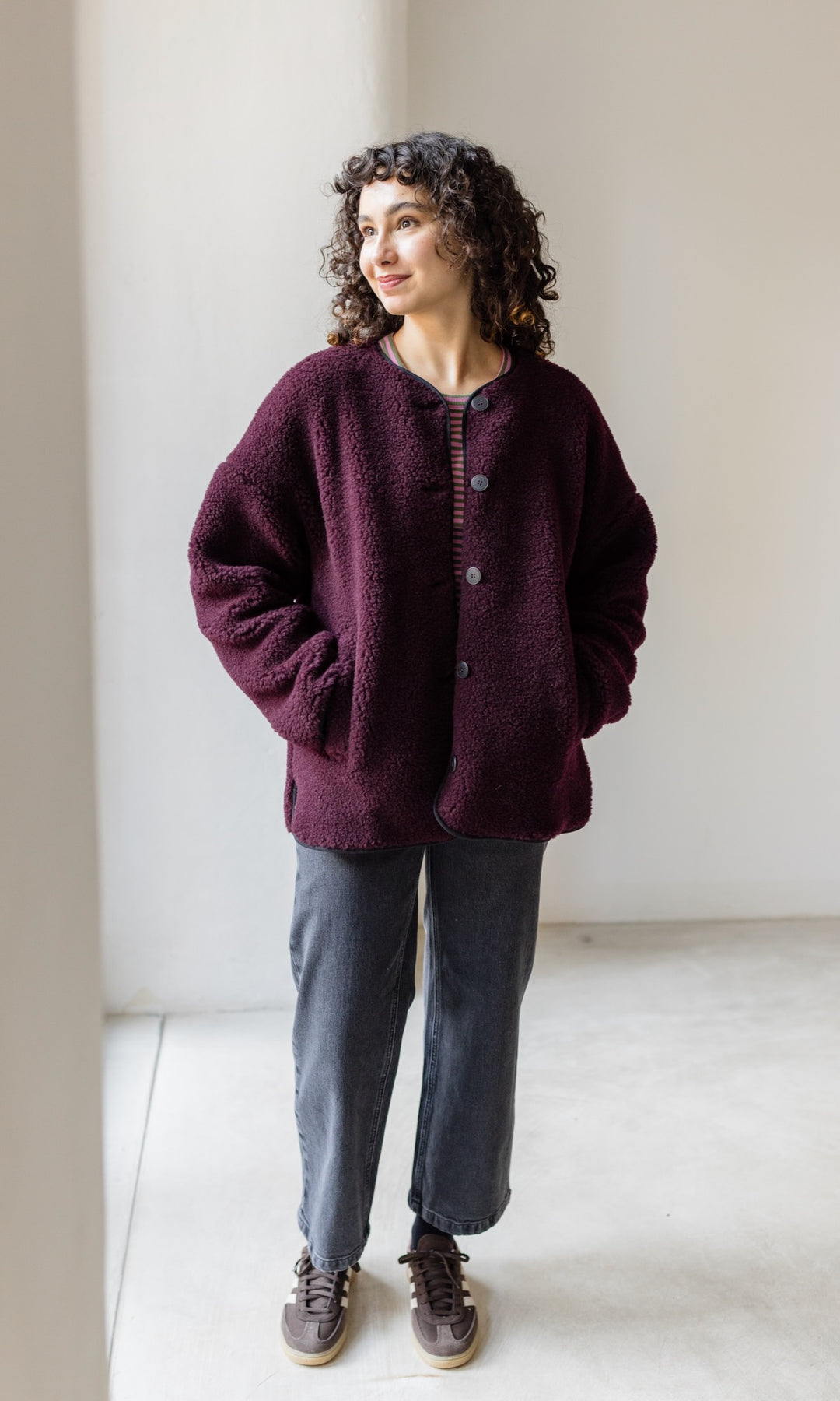 Schafwoll Jacke (Schurwolle) Bordeaux