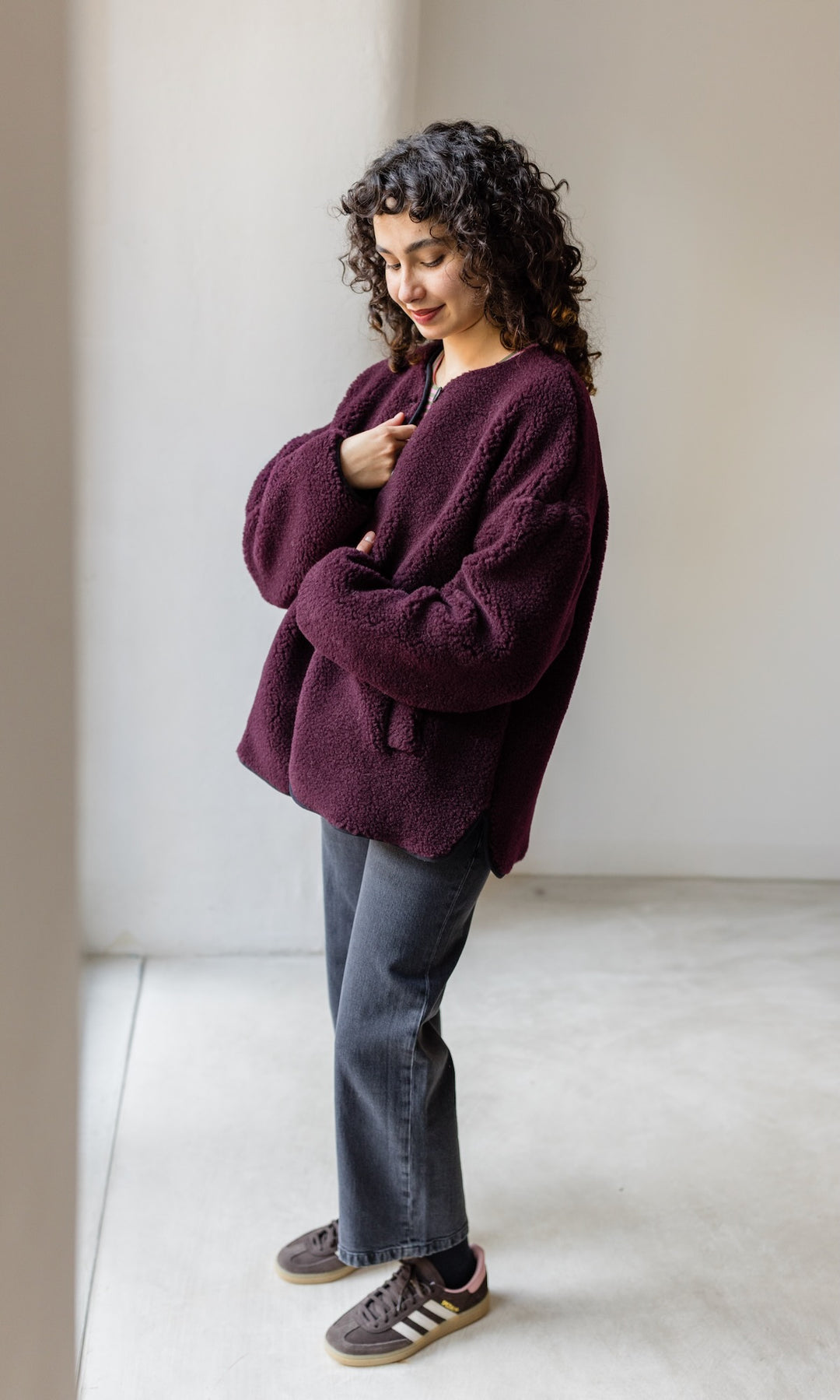 Schafwoll Jacke (Schurwolle) Bordeaux