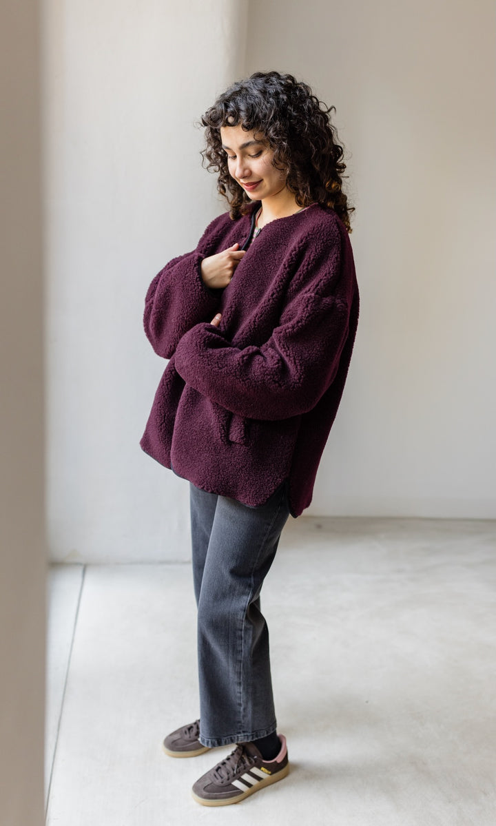 Schafwoll Jacke (Schurwolle) Bordeaux