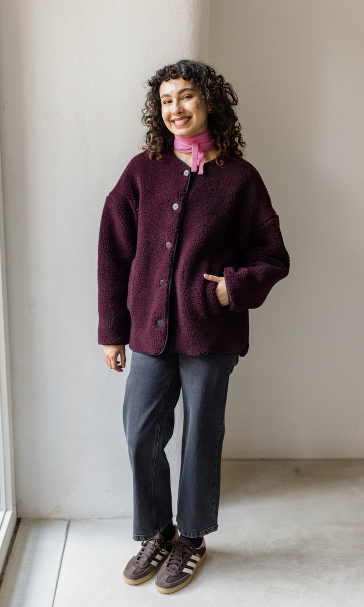 Schafwoll Jacke (Schurwolle) Bordeaux