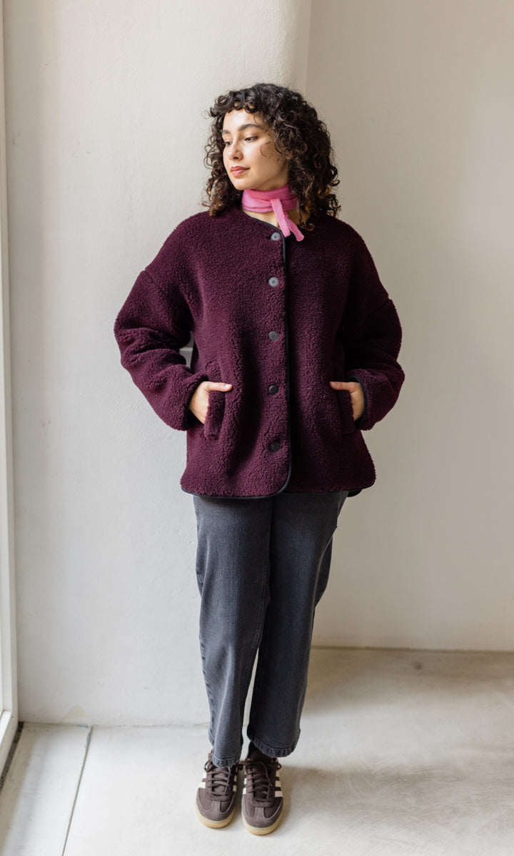 Schafwoll Jacke (Schurwolle) Bordeaux