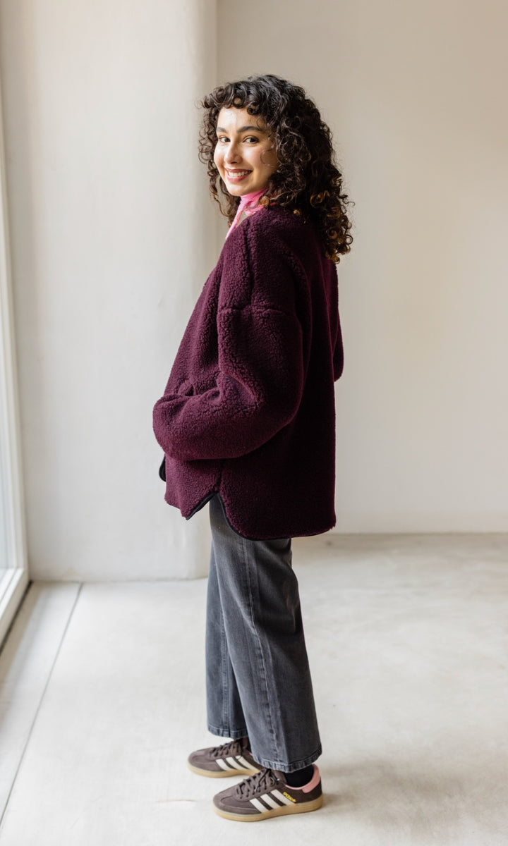 Schafwoll Jacke (Schurwolle) Bordeaux