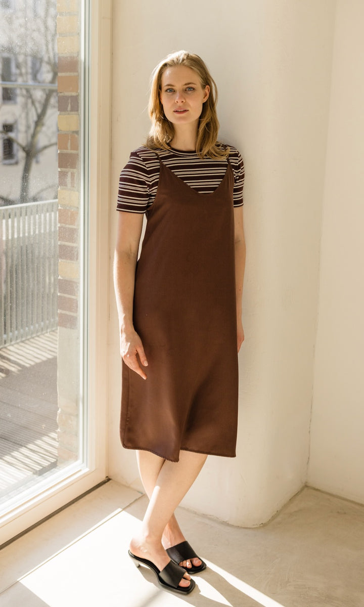 Gestreiftes Kurzarm Stillshirt Vivian - abricot coco