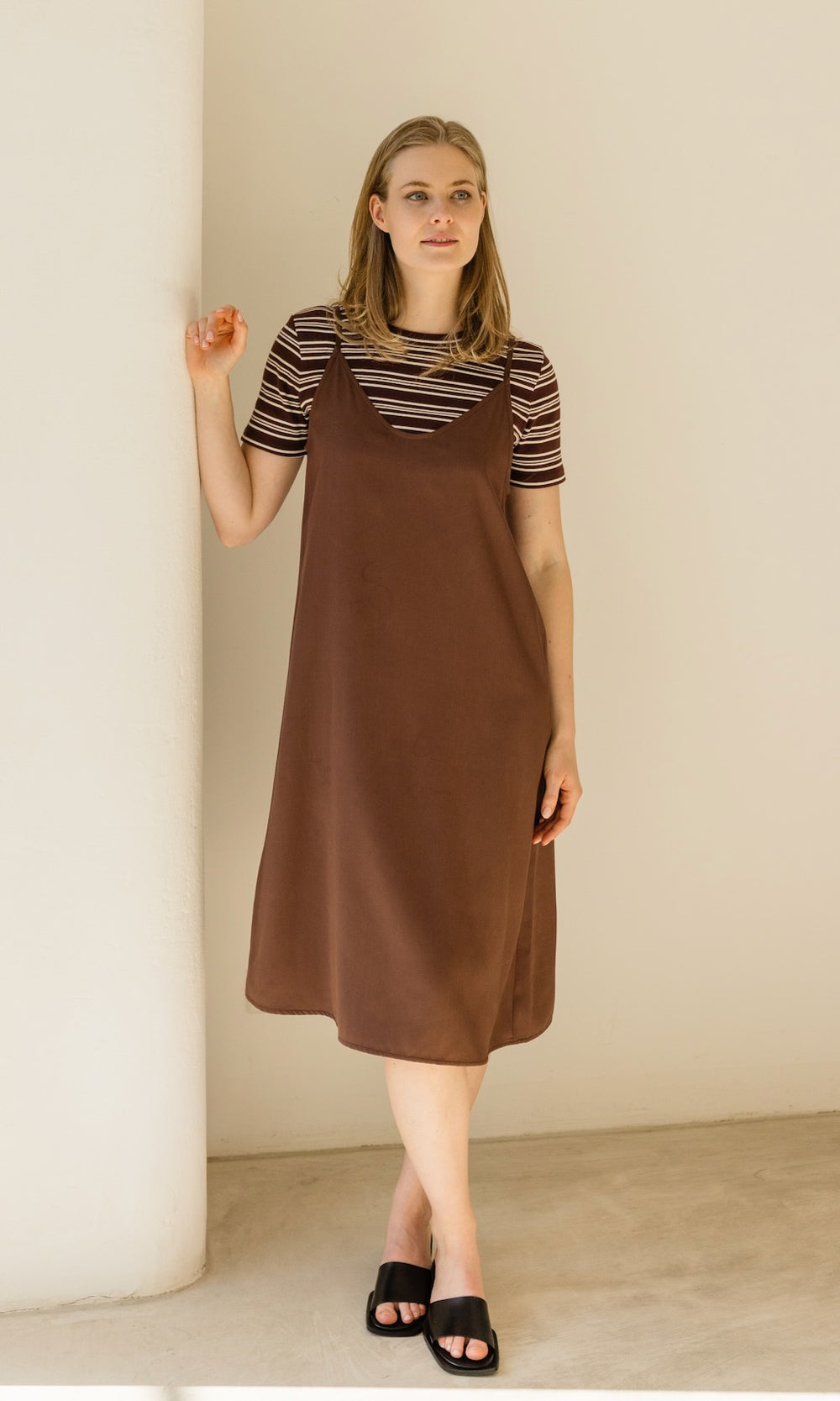 Slip Dress aus Lyocell - abricot coco
