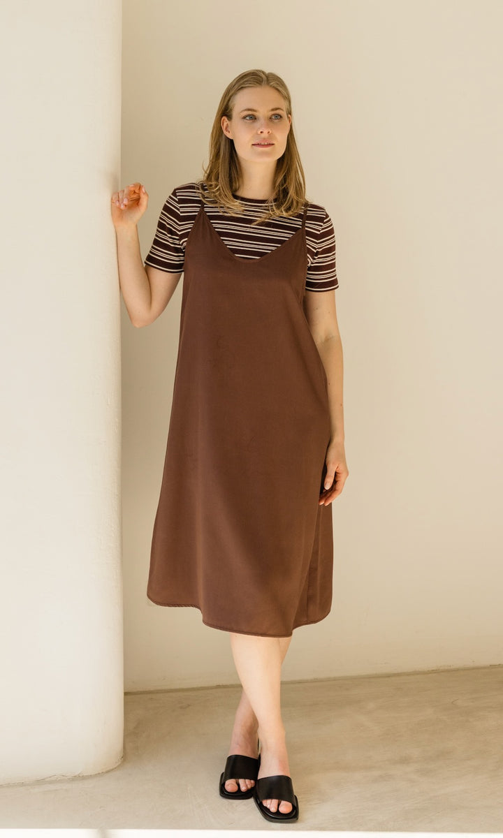 Gestreiftes Kurzarm Stillshirt Vivian - abricot coco