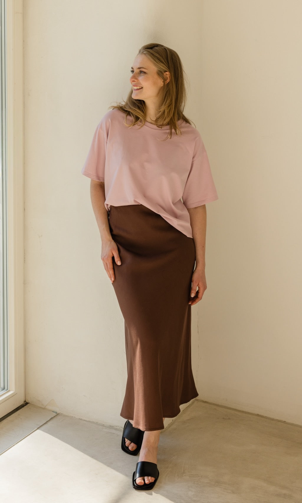Oversized T-Shirt in Rosé - abricot coco