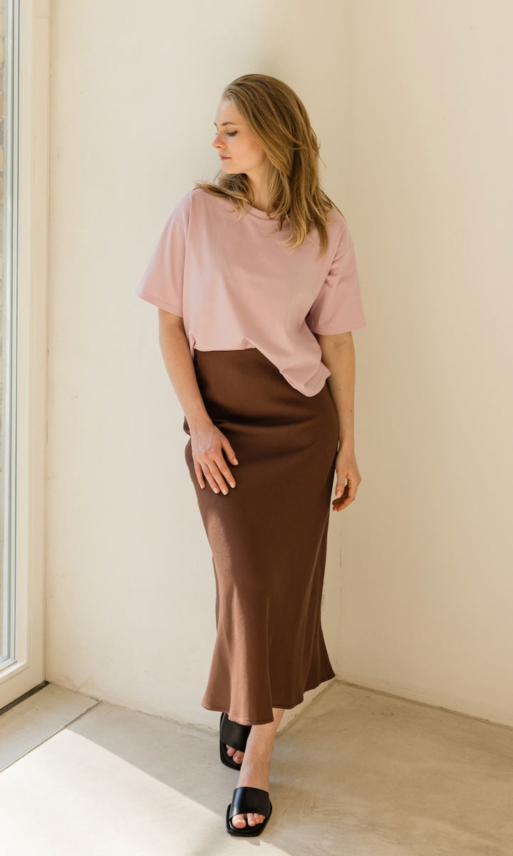 Oversized T-Shirt in Rosé - abricot coco