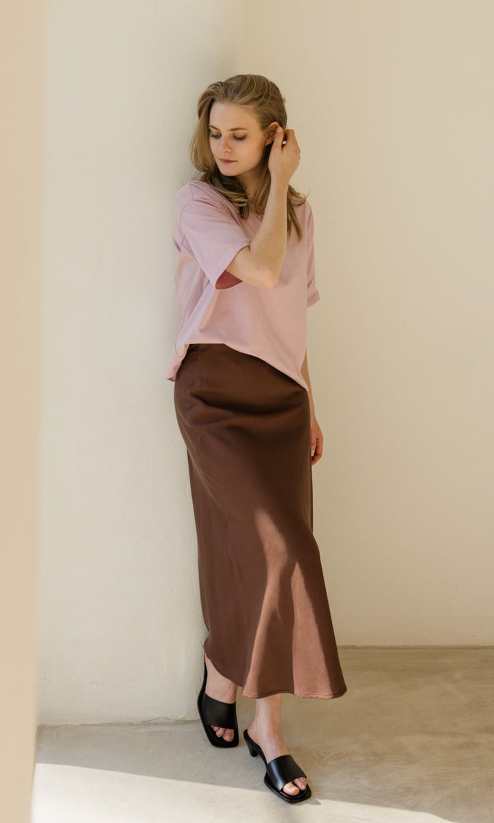 Oversized T-Shirt in Rosé - abricot coco