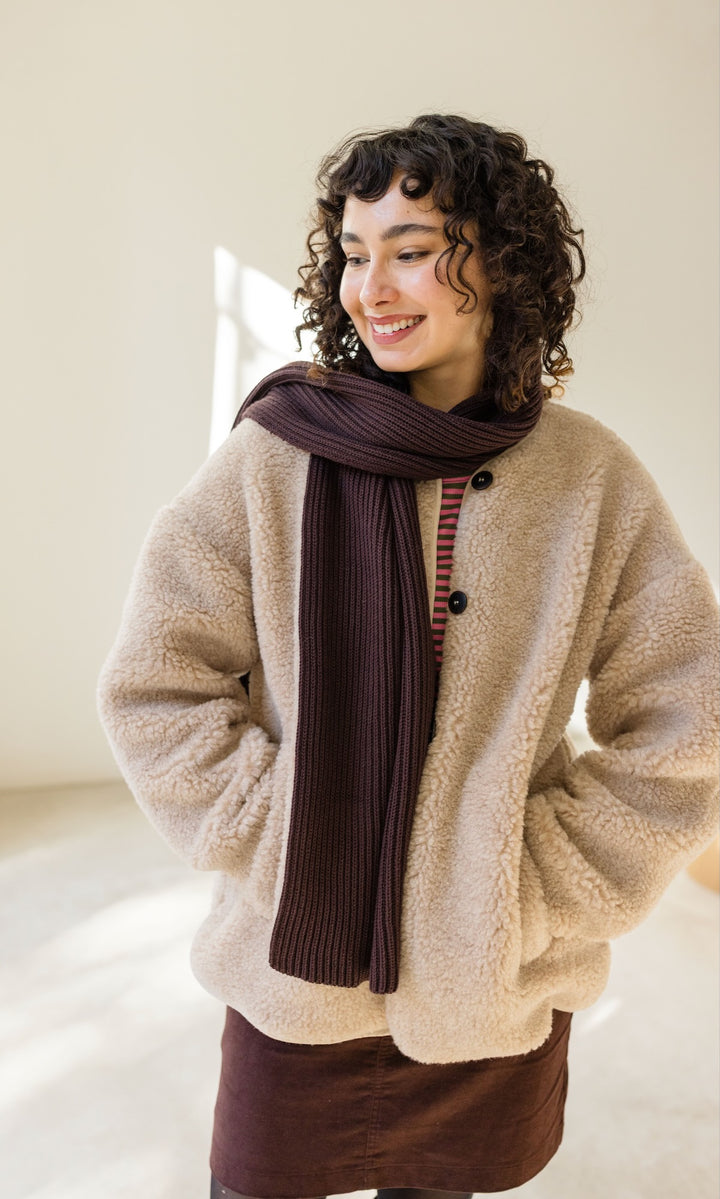 Schal aus Baumwolle in Chocolat