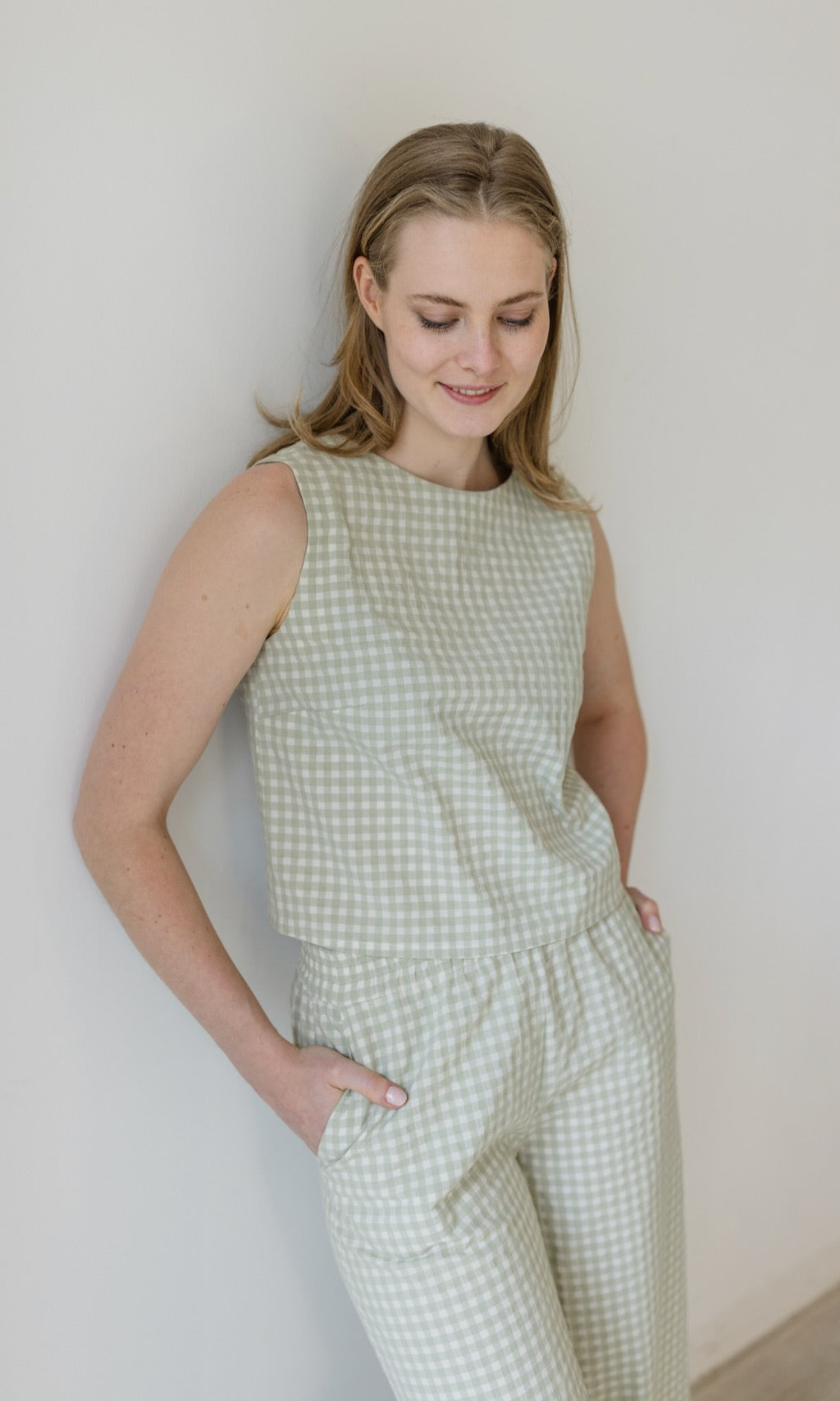 Top mit Knöpfen Jeanne - abricot coco