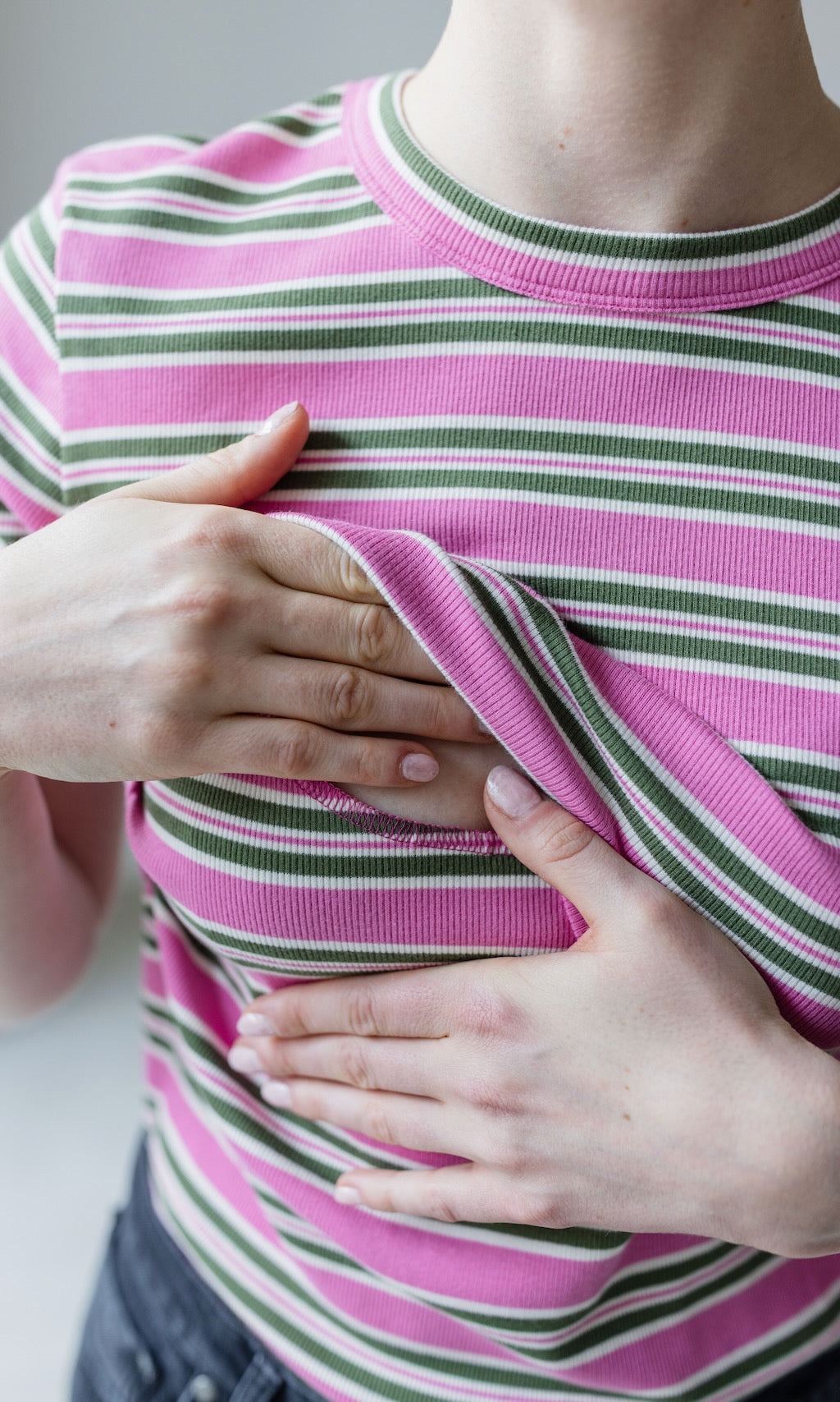 Gestreiftes Kurzarm Stillshirt Vivian