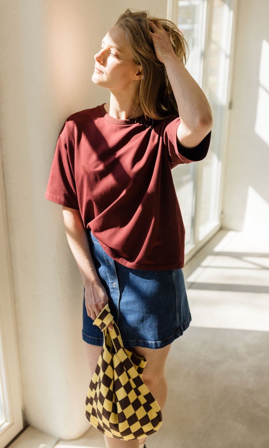 Oversized T-Shirt in Burgund - abricot coco
