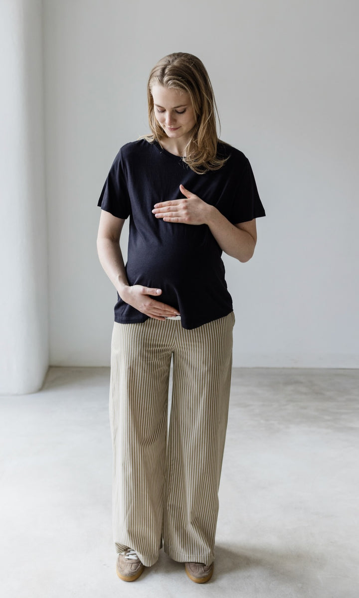 Umstands-Stoffhose aus Bio-Baumwolle - abricot coco