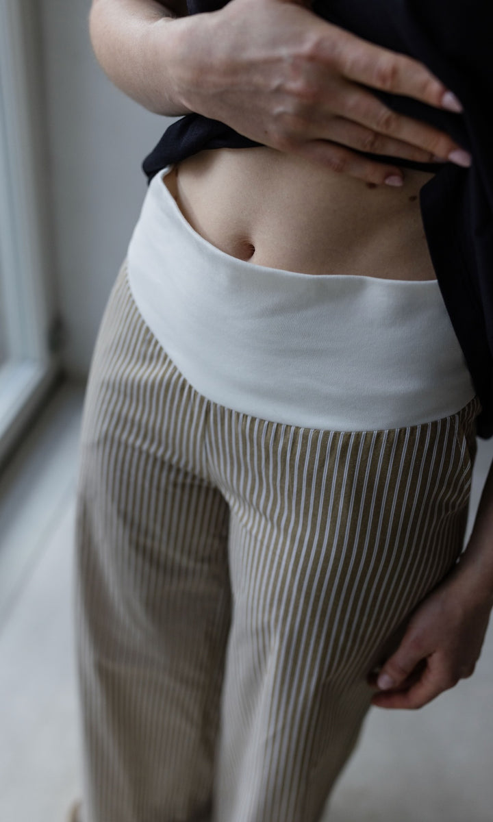 Umstands-Stoffhose aus Bio-Baumwolle - abricot coco