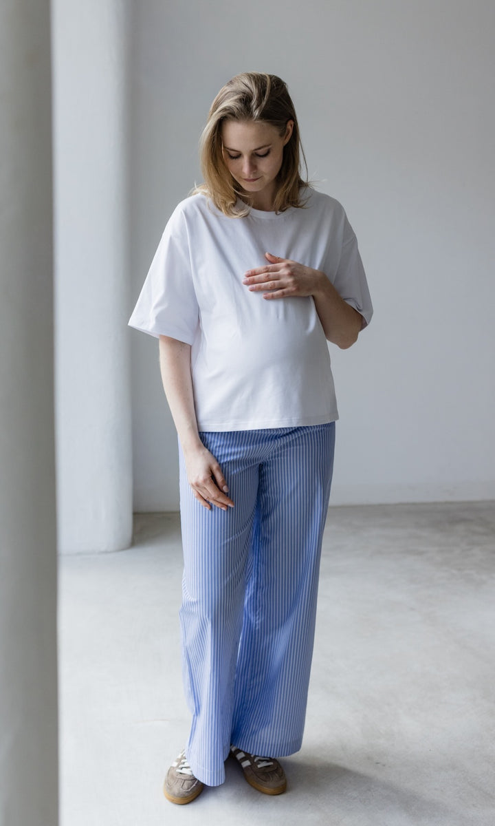 Umstands-Stoffhose aus Bio-Baumwolle - abricot coco