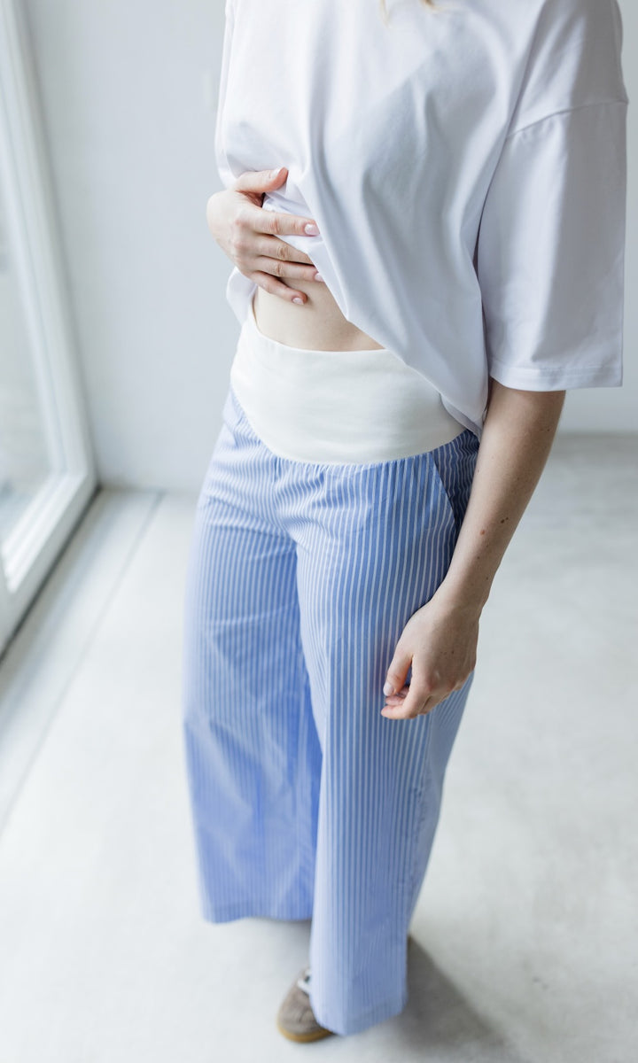 Umstands-Stoffhose aus Bio-Baumwolle - abricot coco