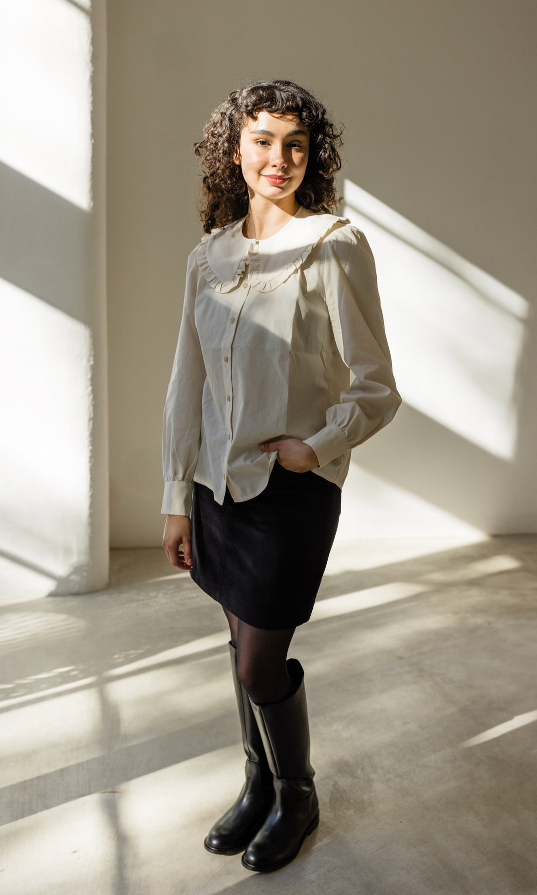 Bluse mit großem Kragen Alice