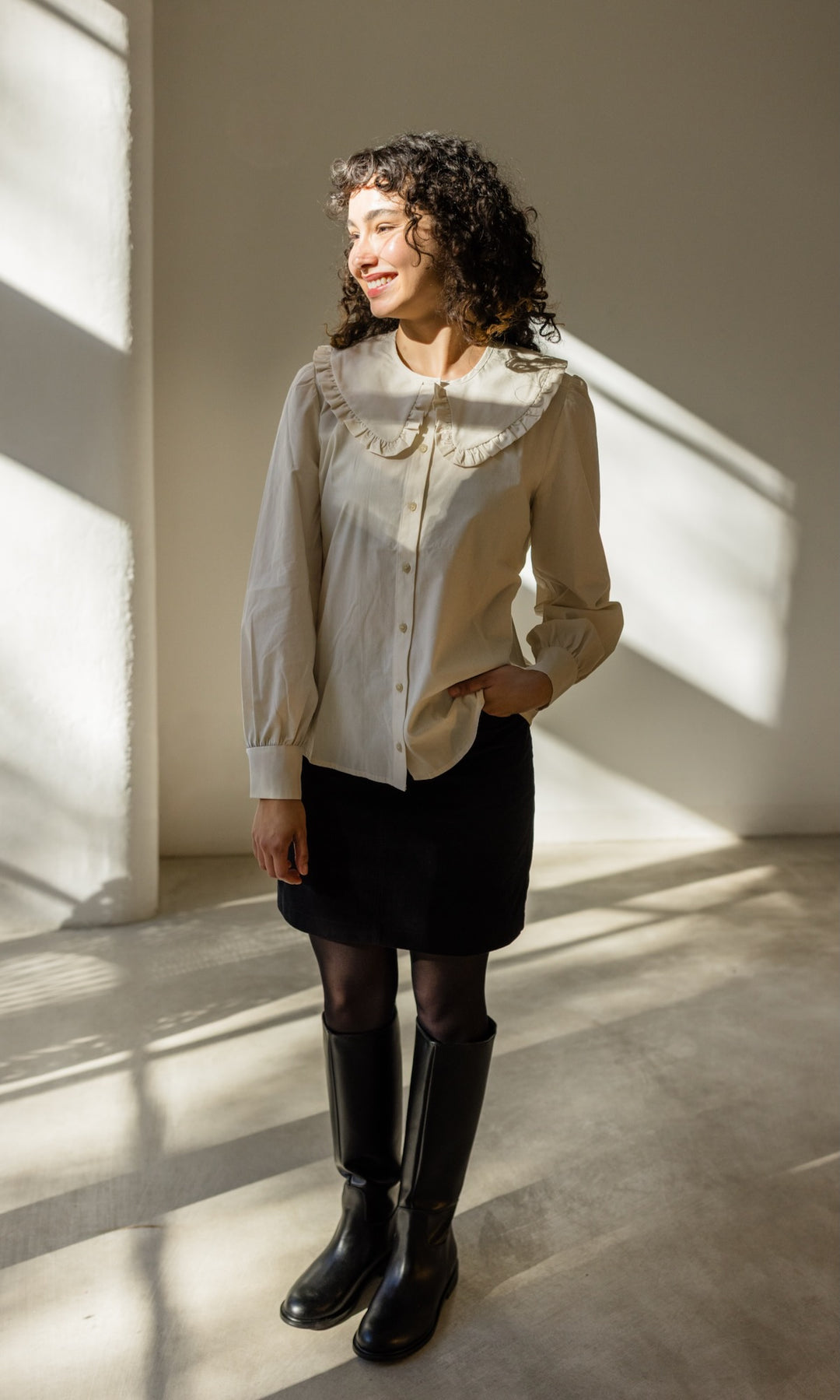 Bluse mit großem Kragen Alice