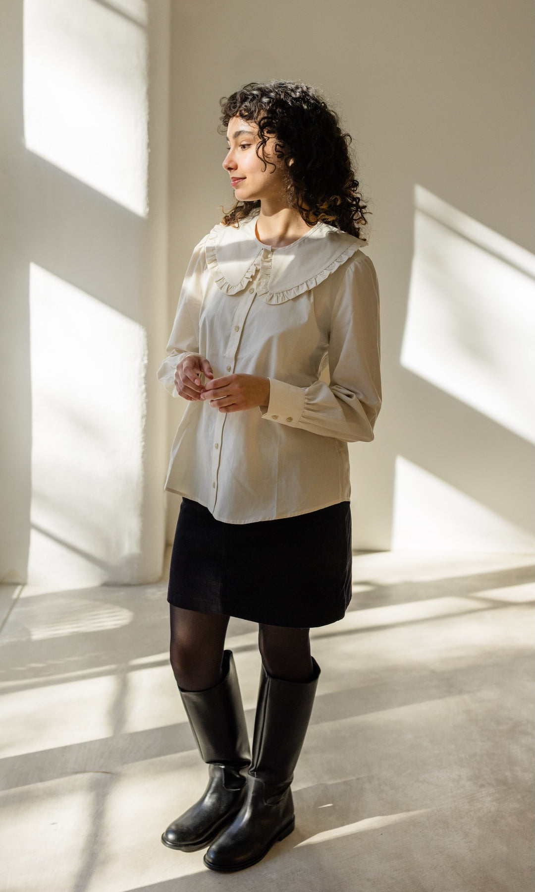 Bluse mit großem Kragen Alice