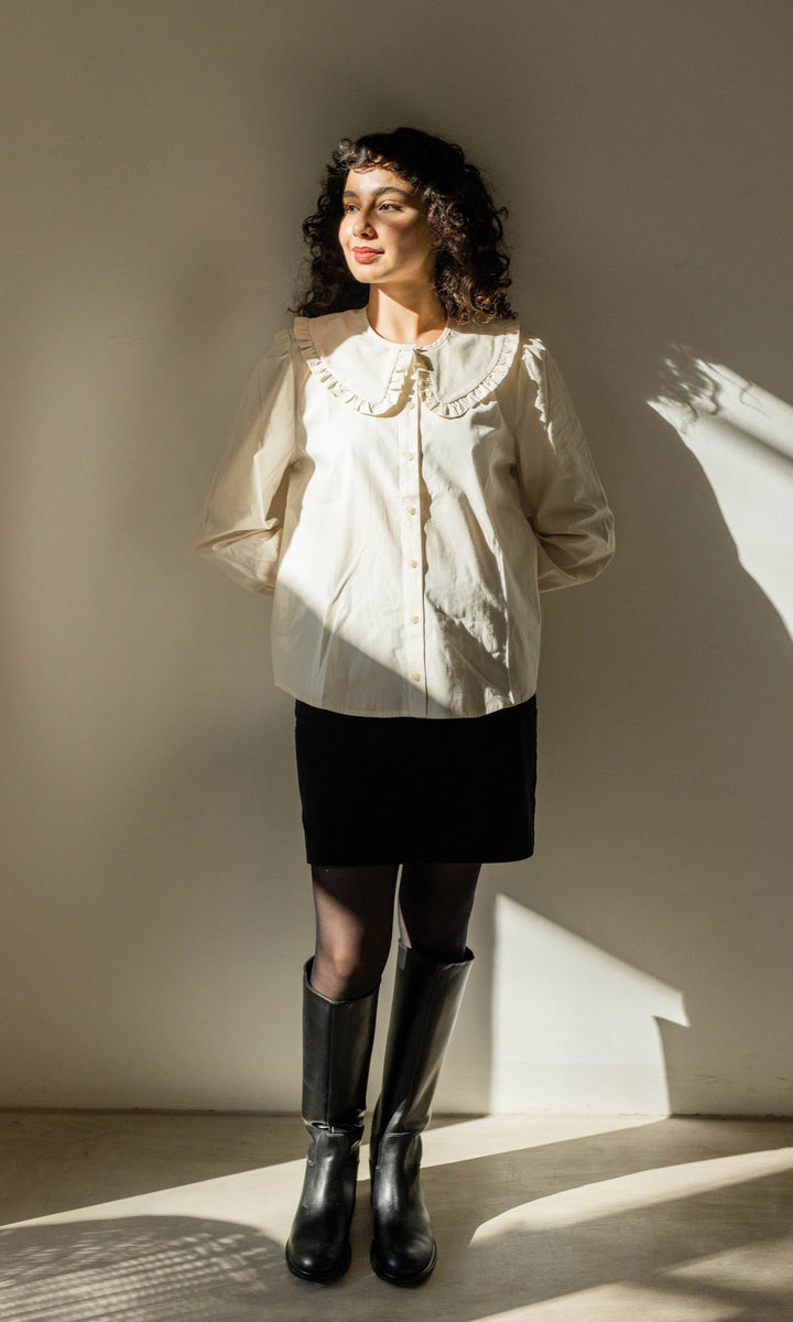 Minirock aus Cord in Schwarz