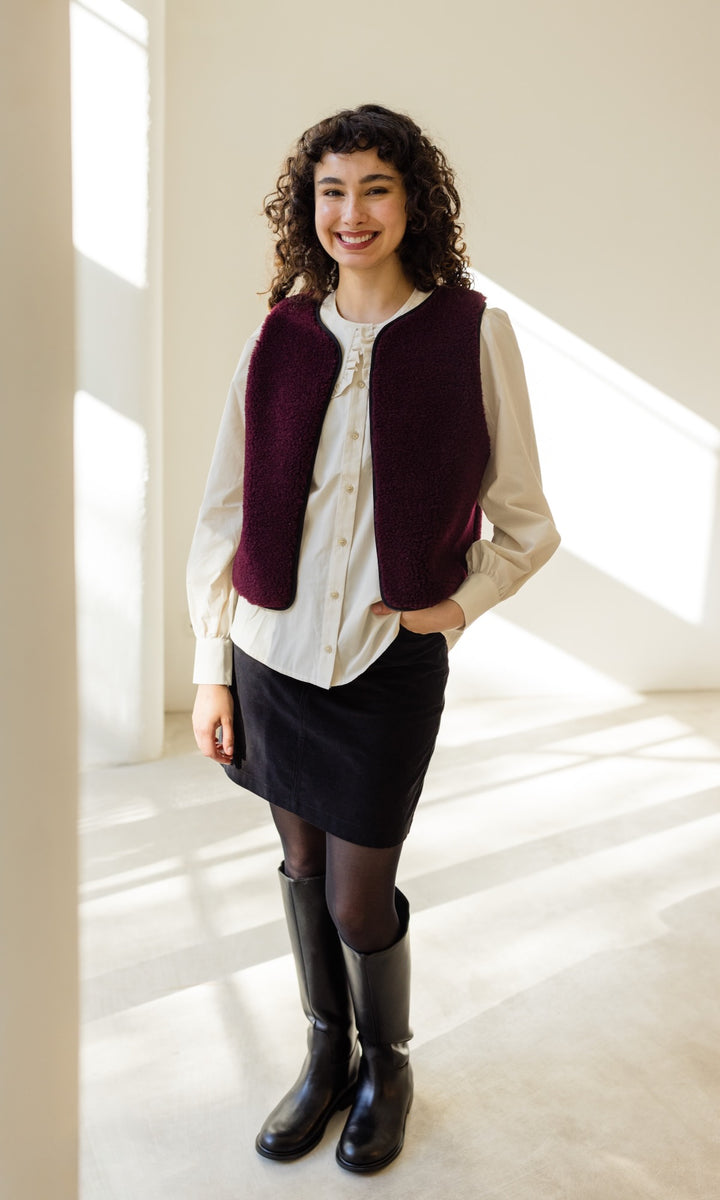 Schafwoll Weste (Schurwolle) Bordeaux