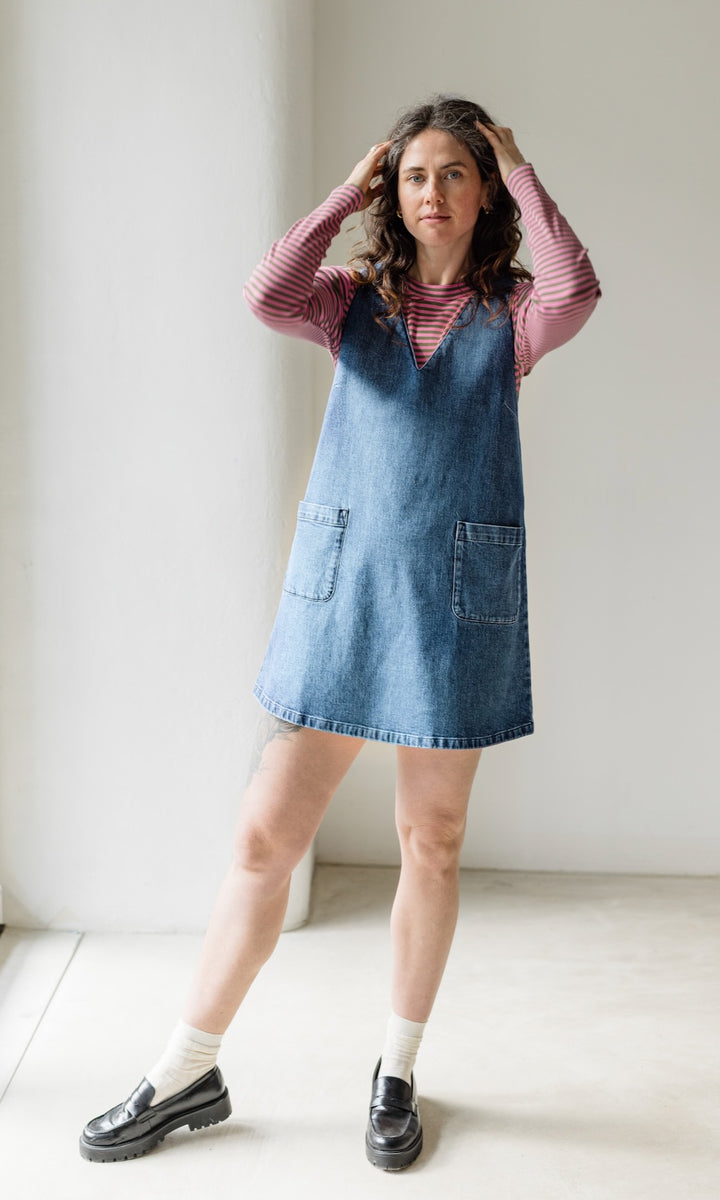 Kurzes Jeanskleid Audrey - abricot coco
