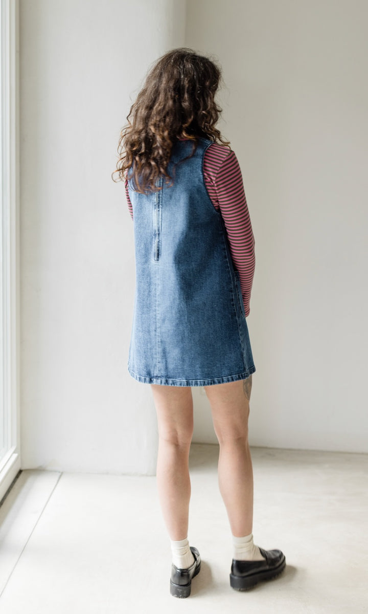 Kurzes Jeanskleid Audrey - abricot coco