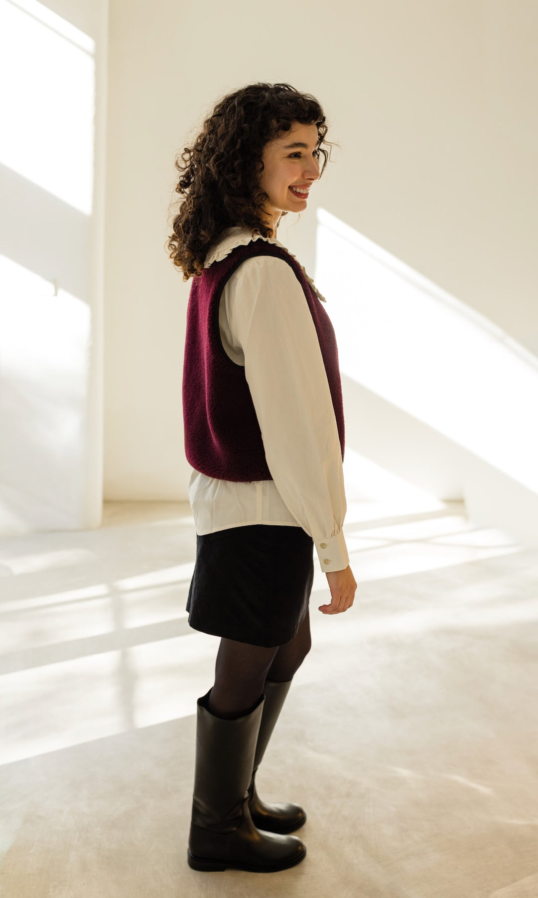 Minirock aus Cord in Schwarz