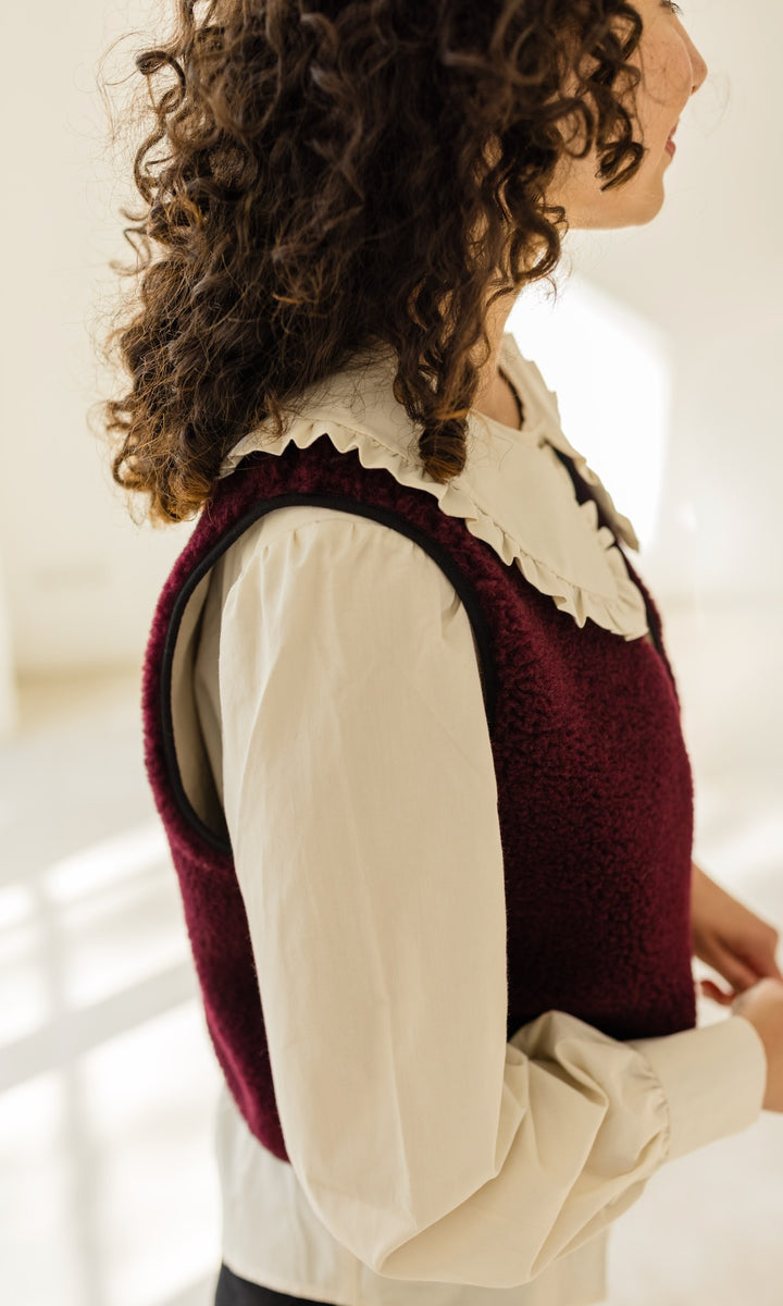 Schafwoll Weste (Schurwolle) Bordeaux