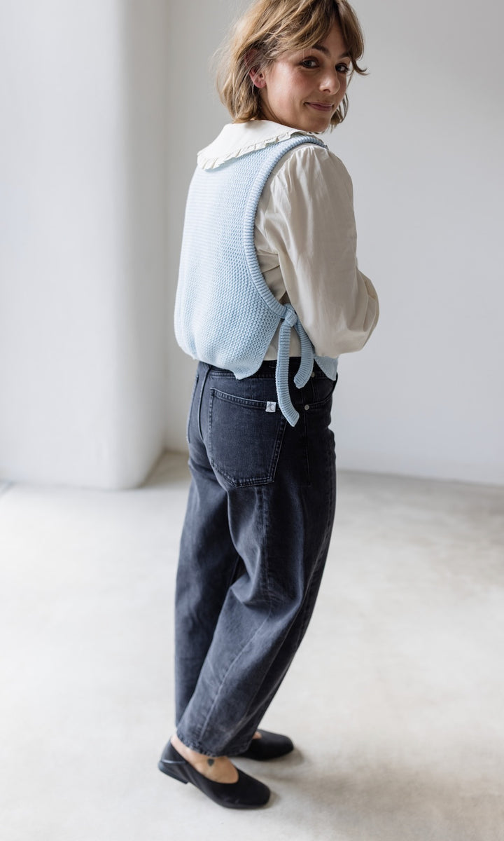 Barrel Jeans aus Bio Baumwolle Washed Black - abricot coco