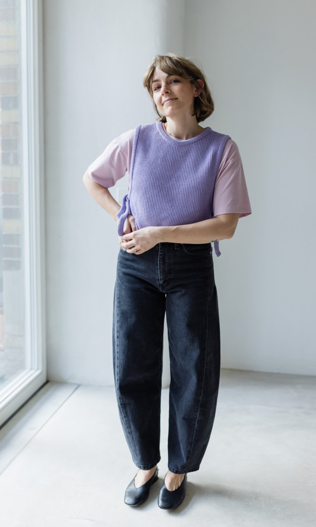 Pullunder mit seitlichem Bindedetail - abricot coco