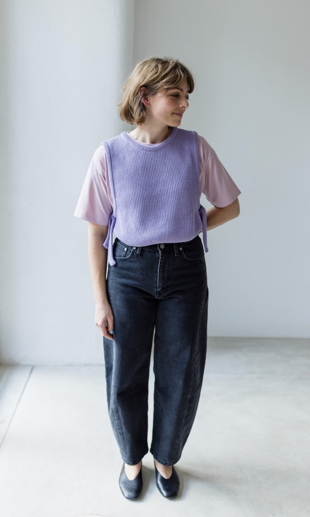 Pullunder mit seitlichem Bindedetail - abricot coco