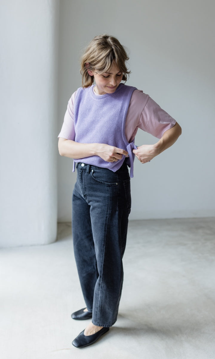 Pullunder mit seitlichem Bindedetail - abricot coco